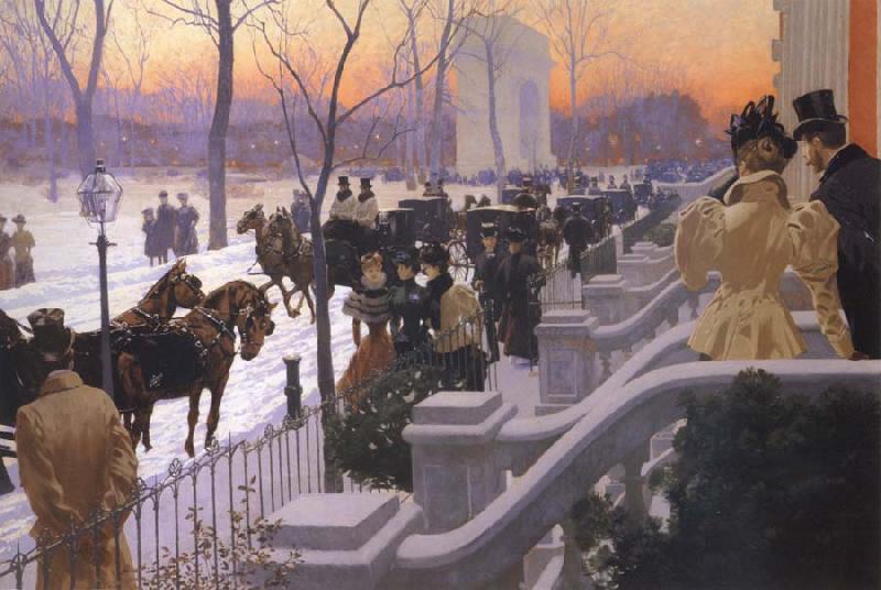 Lungren, Fernand Harvey A Winter Wedding oil painting picture